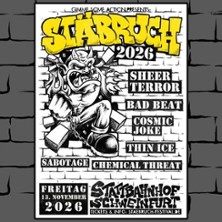 Stäbruch Festival 2026 - Freitag 13.11.2026 Kulturhaus Stattbahnhof Schweinfurt